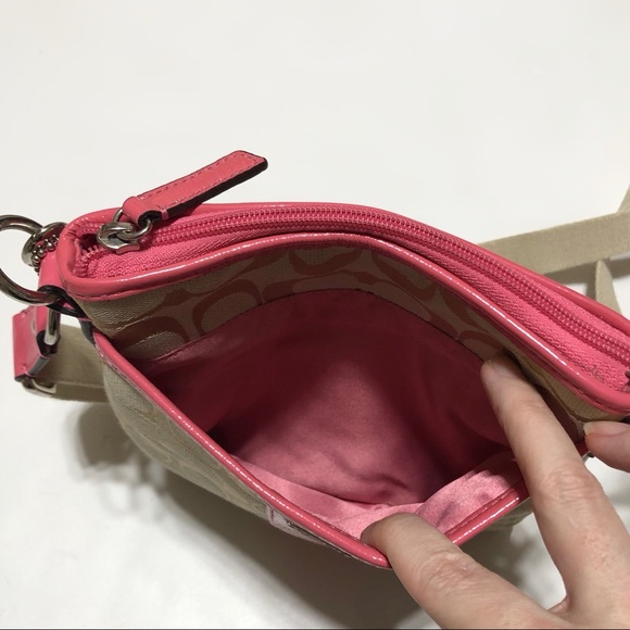 Coach Pink & Tan Crossbody Purse - Picture 10 of 12